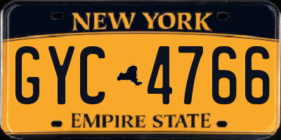NY license plate GYC4766
