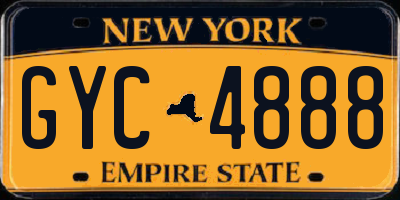 NY license plate GYC4888