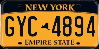 NY license plate GYC4894