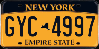 NY license plate GYC4997