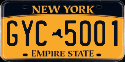 NY license plate GYC5001