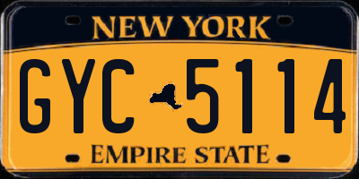 NY license plate GYC5114