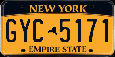 NY license plate GYC5171