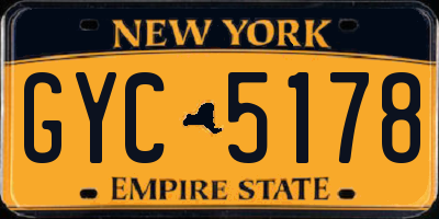 NY license plate GYC5178