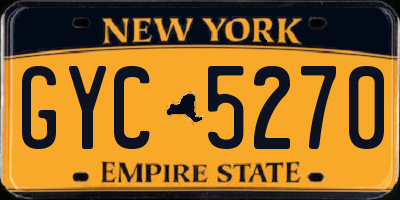 NY license plate GYC5270