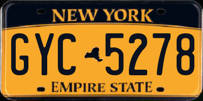 NY license plate GYC5278