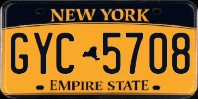 NY license plate GYC5708