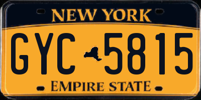 NY license plate GYC5815
