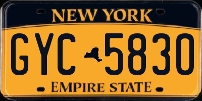 NY license plate GYC5830
