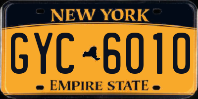 NY license plate GYC6010