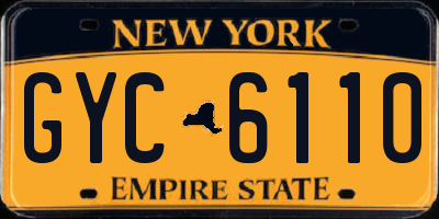 NY license plate GYC6110