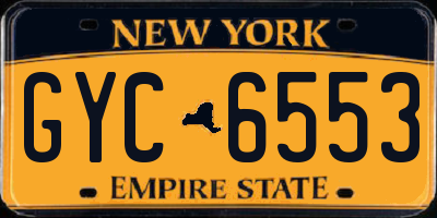 NY license plate GYC6553