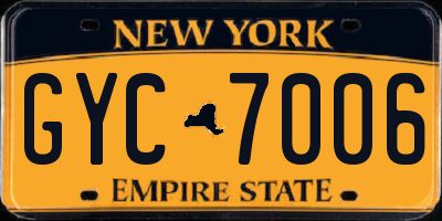 NY license plate GYC7006