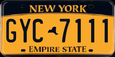 NY license plate GYC7111