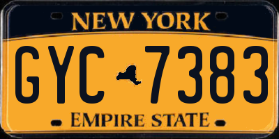 NY license plate GYC7383