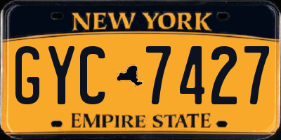 NY license plate GYC7427