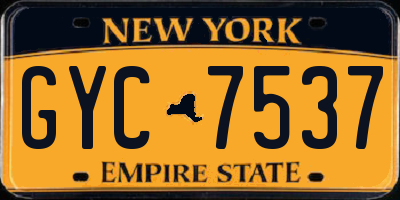 NY license plate GYC7537