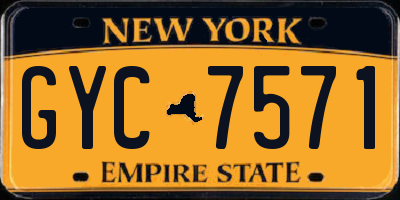 NY license plate GYC7571