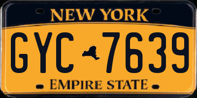 NY license plate GYC7639