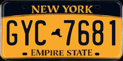 NY license plate GYC7681