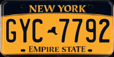NY license plate GYC7792