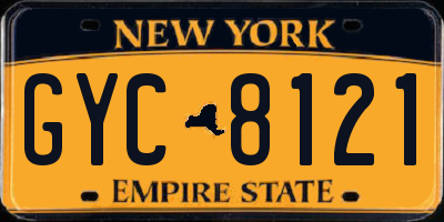 NY license plate GYC8121