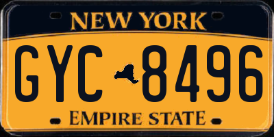 NY license plate GYC8496