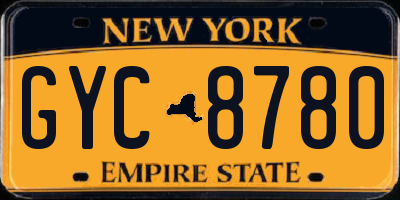 NY license plate GYC8780