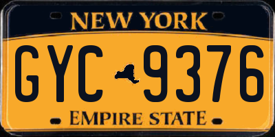 NY license plate GYC9376