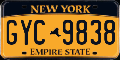 NY license plate GYC9838