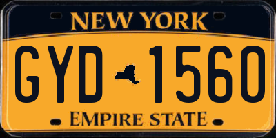NY license plate GYD1560