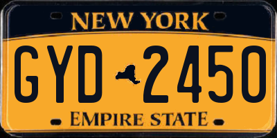 NY license plate GYD2450