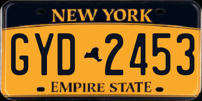 NY license plate GYD2453