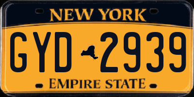 NY license plate GYD2939