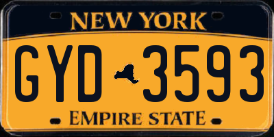 NY license plate GYD3593