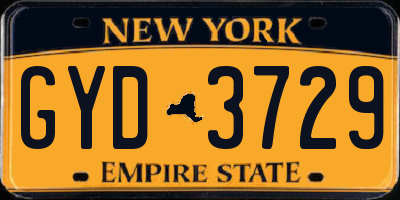 NY license plate GYD3729