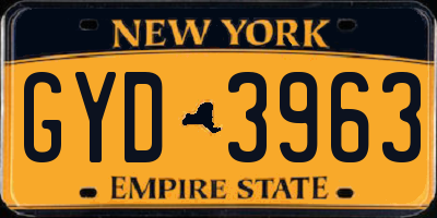 NY license plate GYD3963