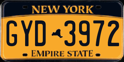 NY license plate GYD3972