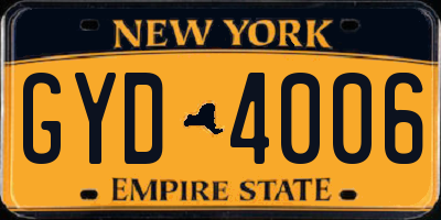 NY license plate GYD4006