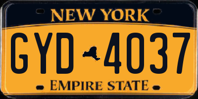 NY license plate GYD4037