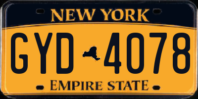 NY license plate GYD4078