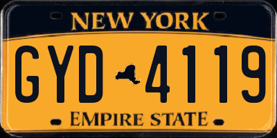 NY license plate GYD4119
