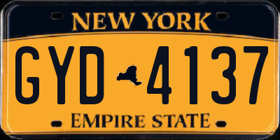 NY license plate GYD4137