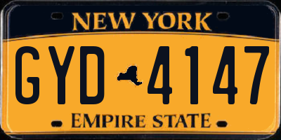 NY license plate GYD4147