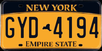 NY license plate GYD4194