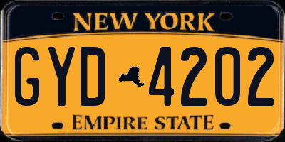 NY license plate GYD4202