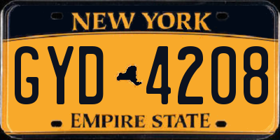 NY license plate GYD4208