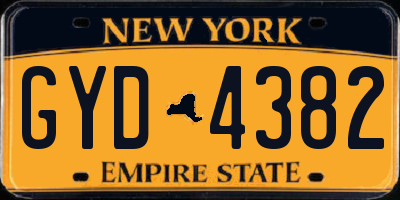 NY license plate GYD4382
