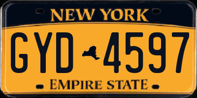 NY license plate GYD4597