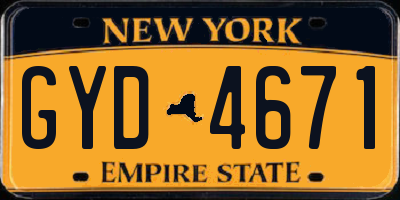 NY license plate GYD4671